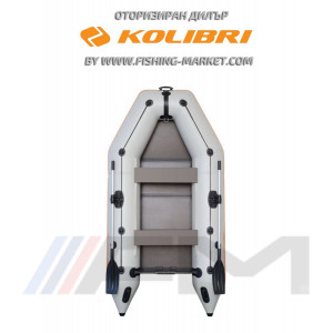 KOLIBRI - Надуваема моторна лодка с твърдо дъно KM-280 Book Deck светло сива